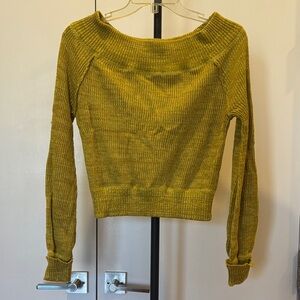 Lime Yellow Ribbed Women's Sweater